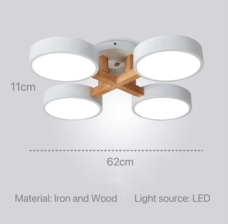 Nordische Holz-Pendelleuchte mit neun LEDs für Küche und Esszimmer
