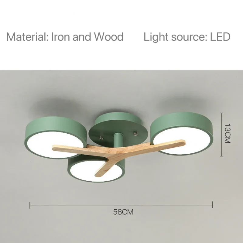 Nordische Holz-Pendelleuchte mit neun LEDs für Küche und Esszimmer