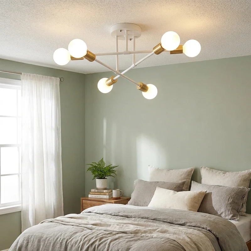 Modernes Nordisches Pendelleuchte Schlicht für Schlafzimmer und Wohnzimmer Hell