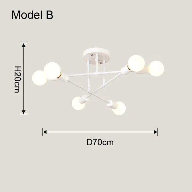 Modernes Nordisches Pendelleuchte Schlicht für Schlafzimmer und Wohnzimmer Hell