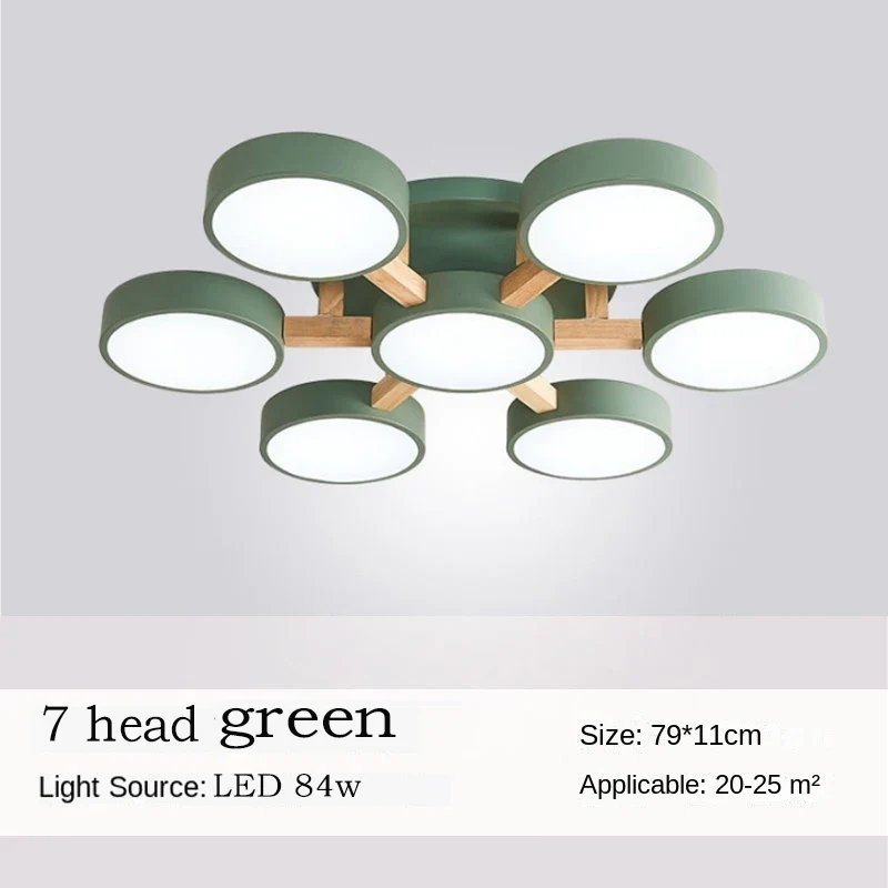 Holz LED Deckenleuchte Nordic für Esszimmer und Wohnzimmer bis 30qm