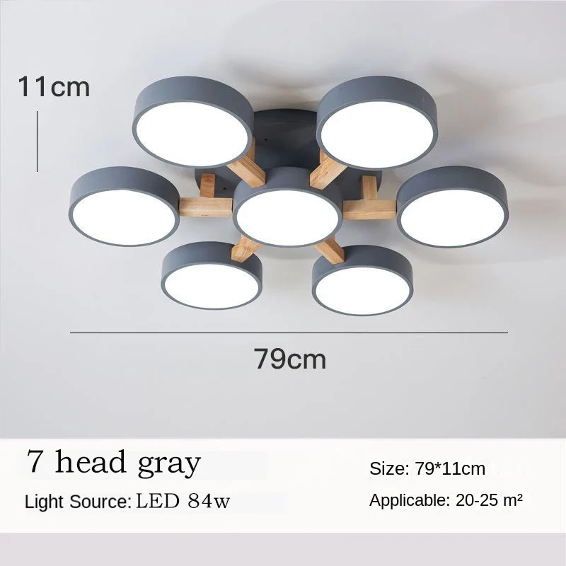 Holz LED Deckenleuchte Nordic für Esszimmer und Wohnzimmer bis 30qm