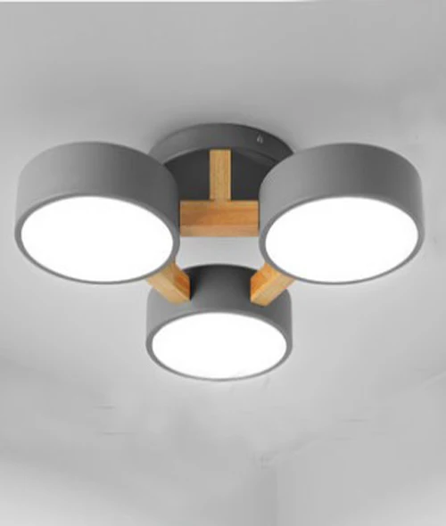 Holz LED Deckenleuchte Nordic für Esszimmer und Wohnzimmer bis 30qm