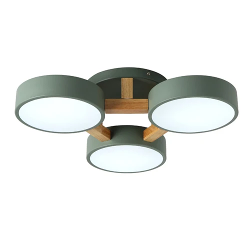 Holz LED Deckenleuchte Nordic für Esszimmer und Wohnzimmer bis 30qm