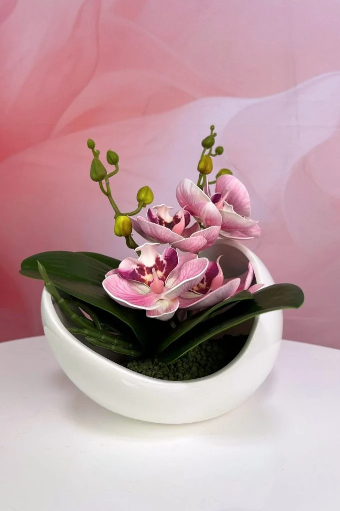 Dekoset Gazo mit Orchidee pink