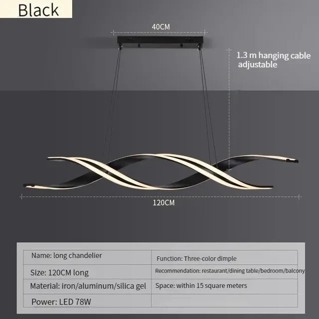 Moderner Geometrischer LED Kronleuchter Dreidimensional für Esszimmer und Küche