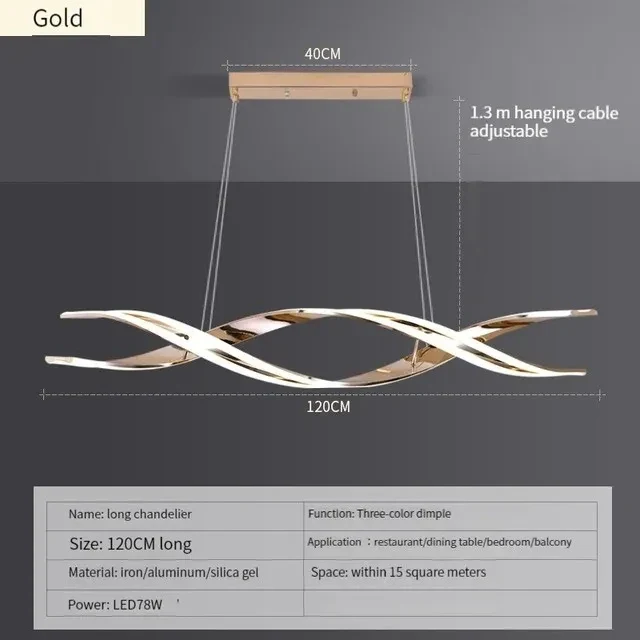 Moderner Geometrischer LED Kronleuchter Dreidimensional für Esszimmer und Küche