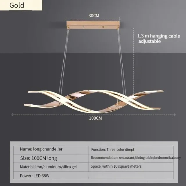 Moderner Geometrischer LED Kronleuchter Dreidimensional für Esszimmer und Küche