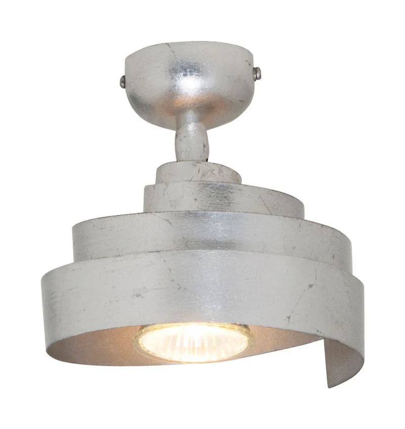 Deckenstrahler Banderole Kugelgelenk Rund Ø 14cm Silber