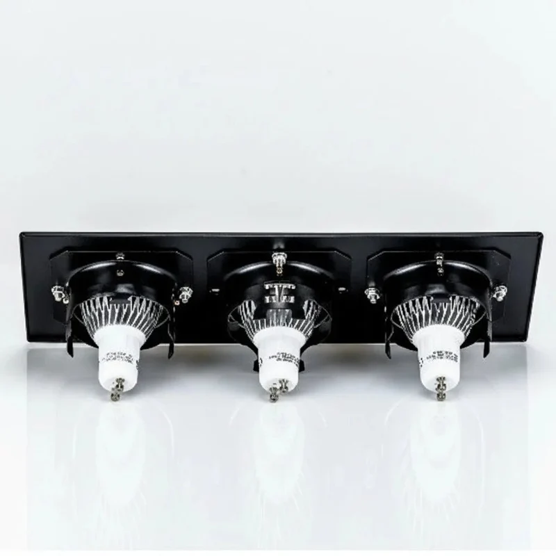 Downlight rechteckig 3-flammig – GU10 230 V Einbaustrahler BURN schwenkbar