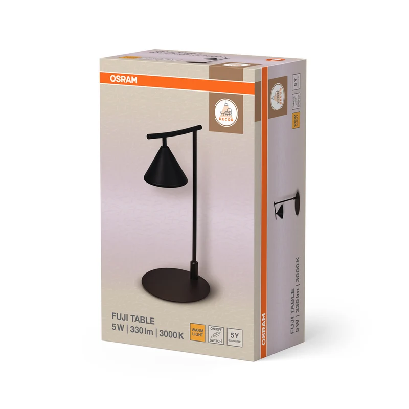 OSRAM DECOR Fuji Table Tischleuchte 5W 930 Black