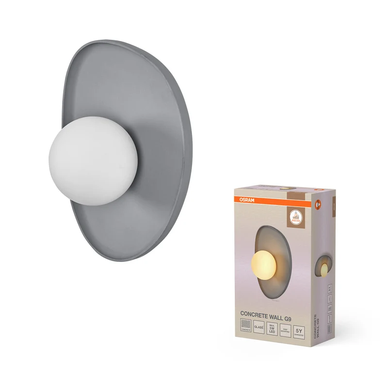 OSRAM DECOR Concrete Nest Wandleuchte Grau, G9