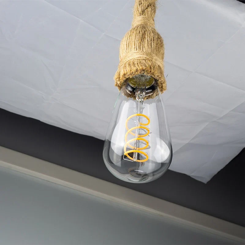 Vintage Hanfseil Pendelleuchte Rustikaler Loft Charme für Esszimmer und Küche