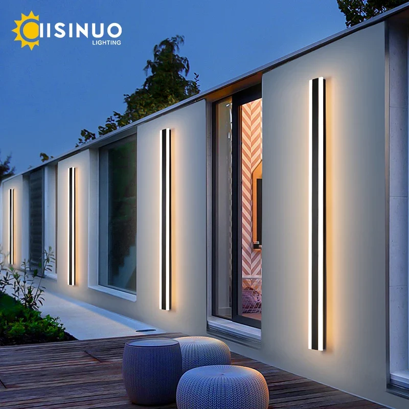Moderne Lineare LED Außenwandleuchte für Garten und Veranda