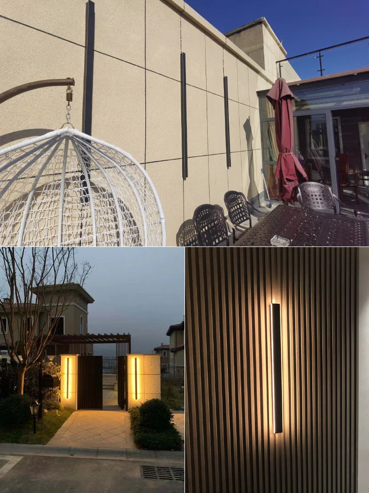Minimalistischer Langer LED Streifen Wandleuchte für moderne Außenbereiche