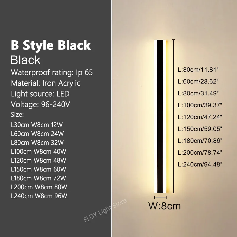 Minimalistischer Langer LED Streifen Wandleuchte für moderne Außenbereiche