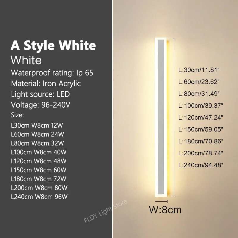 Minimalistischer Langer LED Streifen Wandleuchte für moderne Außenbereiche
