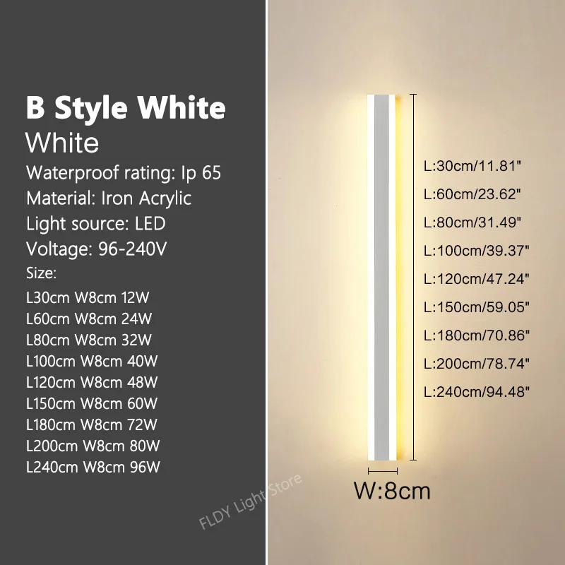 Minimalistischer Langer LED Streifen Wandleuchte für moderne Außenbereiche