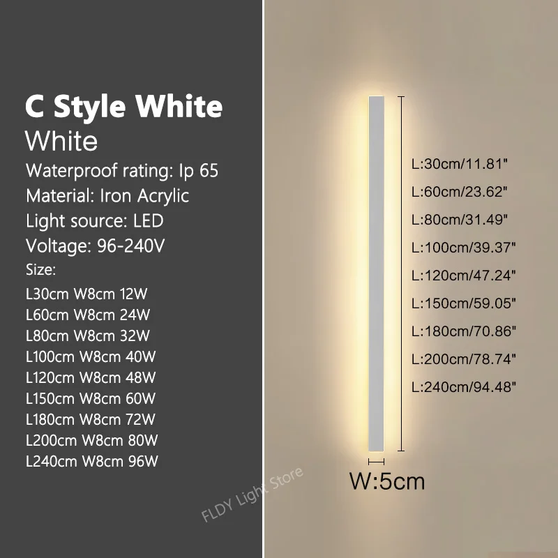 Minimalistischer Langer LED Streifen Wandleuchte für moderne Außenbereiche
