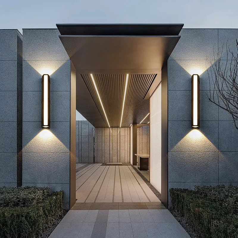 Moderne LED Lineare Außenwandleuchte für Garten und Veranda