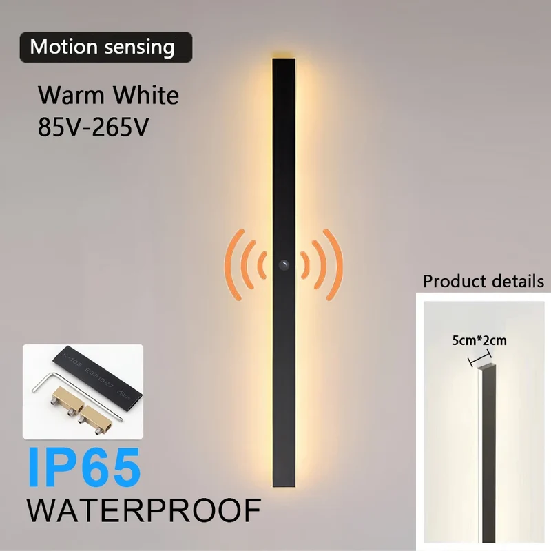 Moderne LED Außenwandleuchte mit Bewegungsmelder für Garten und Terrasse