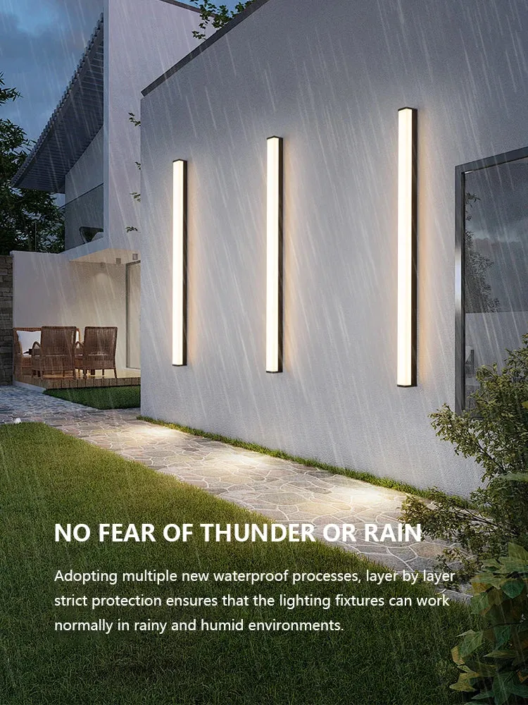 Moderne LED Streifen Außenwandleuchte für Garten und Veranda Deko