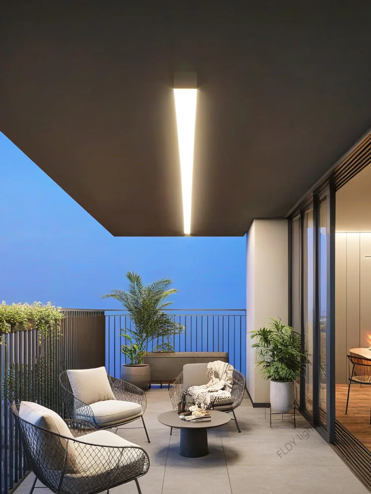 Moderne LED Streifen Außenwandleuchte für Garten und Veranda Deko