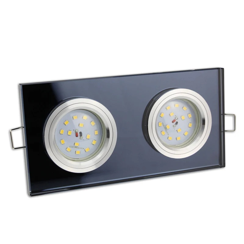 LED Einbaustrahler 2-flammig 5-7W Glas 230 Volt Spot Einbauleuchte