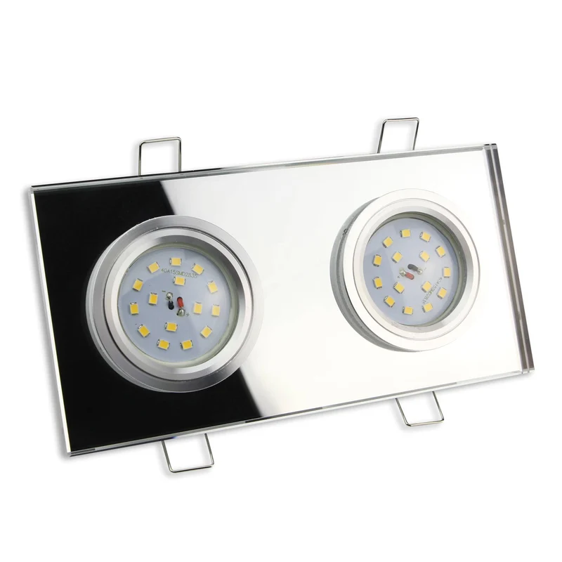 LED Einbaustrahler 2-flammig 5-7W Glas 230 Volt Spot Einbauleuchte