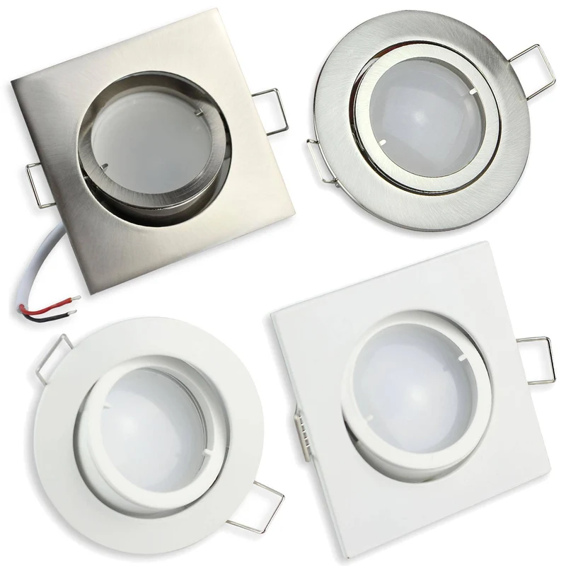 LED Einbaustrahler 5-7 Watt schwenkbar eckig rund MR16 12 Volt Einbauspot 70mm