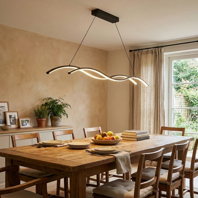 Modernes Minimalistisches LED Pendelleuchte Langgestreckt für Restaurant und Hotel