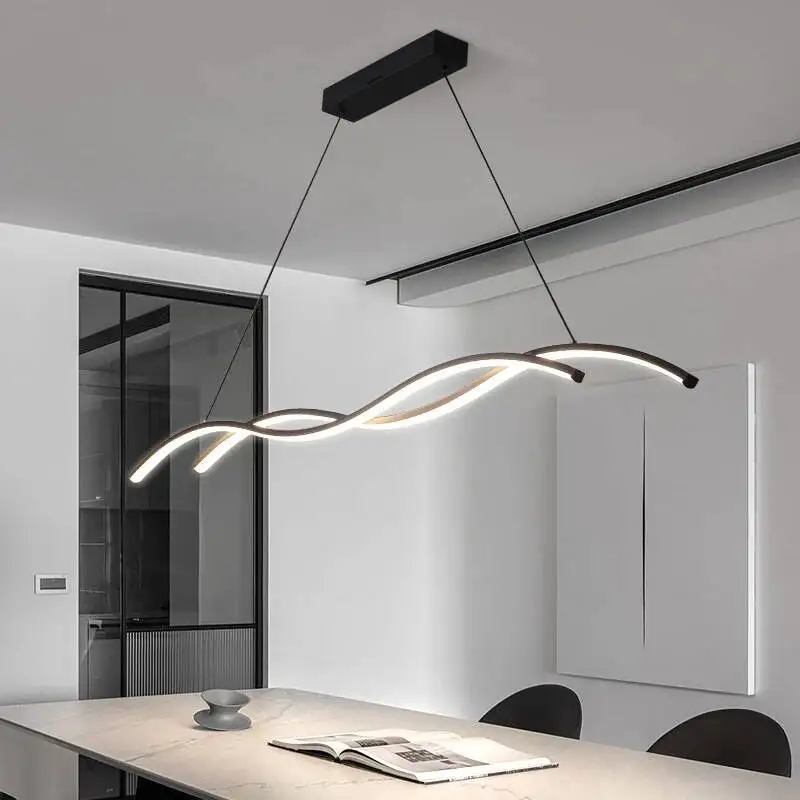 Modernes Minimalistisches LED Pendelleuchte Langgestreckt für Restaurant und Hotel