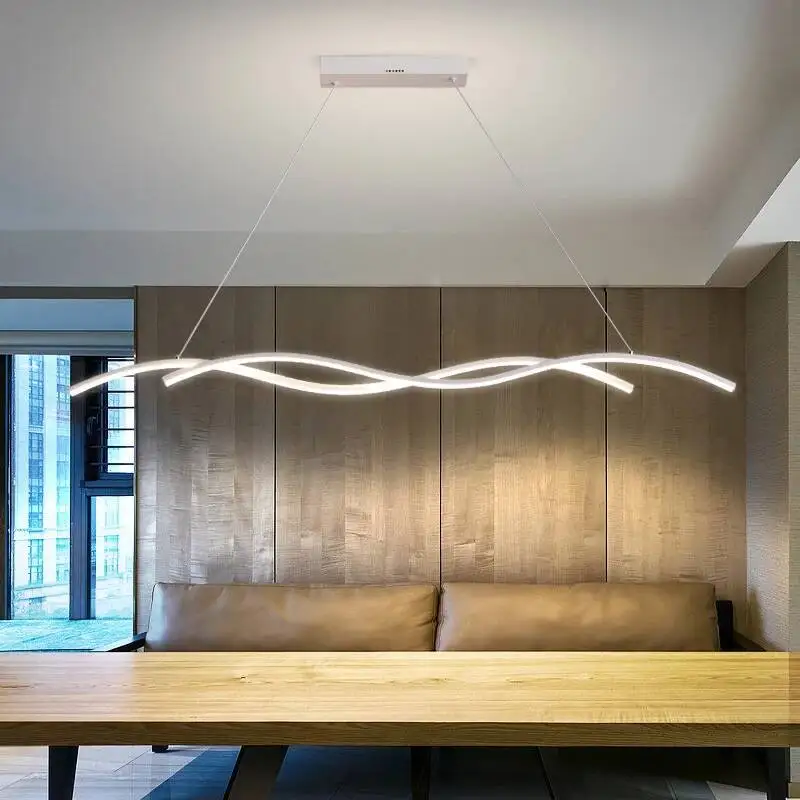 Modernes Minimalistisches LED Pendelleuchte Langgestreckt für Restaurant und Hotel
