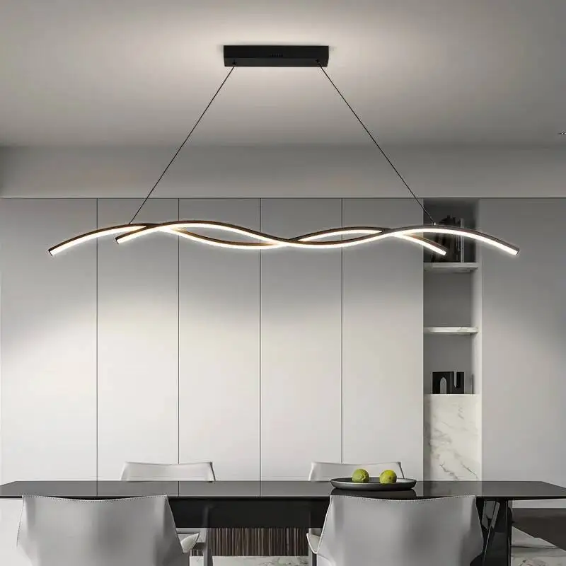 Modernes Minimalistisches LED Pendelleuchte Langgestreckt für Restaurant und Hotel
