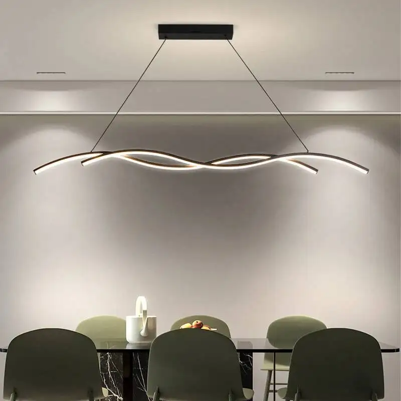 Modernes Minimalistisches LED Pendelleuchte Langgestreckt für Restaurant und Hotel