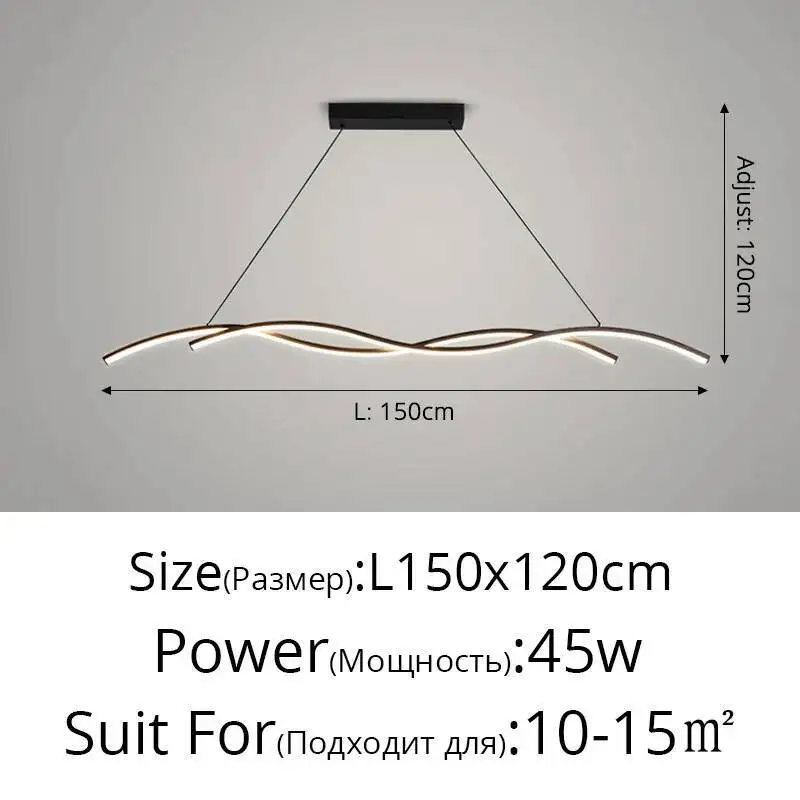 Modernes Minimalistisches LED Pendelleuchte Langgestreckt für Restaurant und Hotel