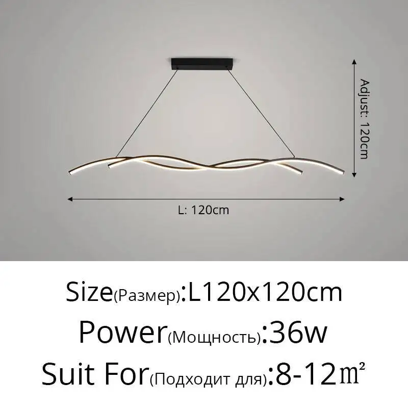 Modernes Minimalistisches LED Pendelleuchte Langgestreckt für Restaurant und Hotel