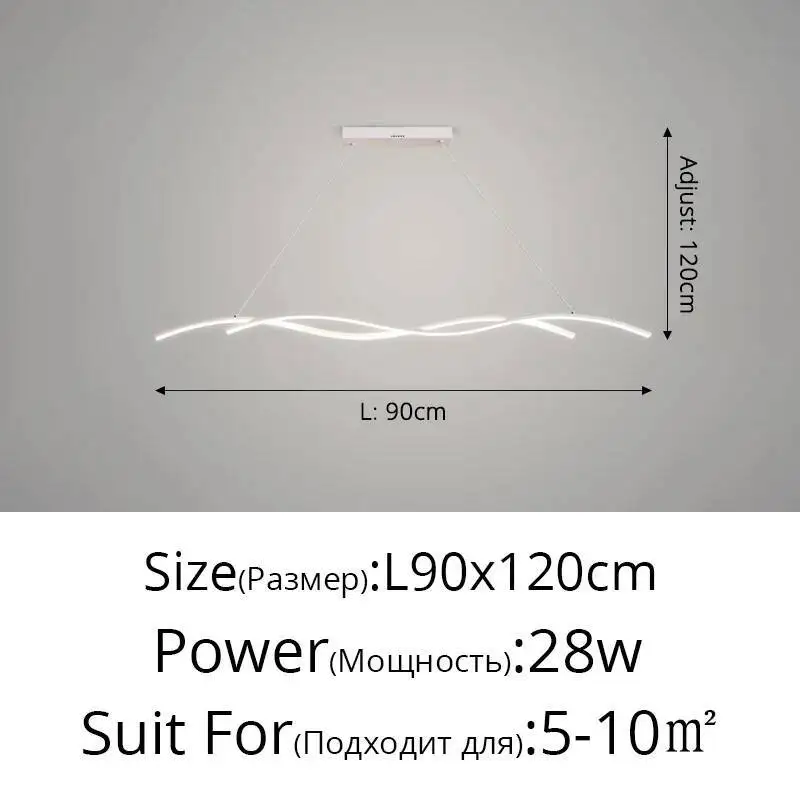 Modernes Minimalistisches LED Pendelleuchte Langgestreckt für Restaurant und Hotel