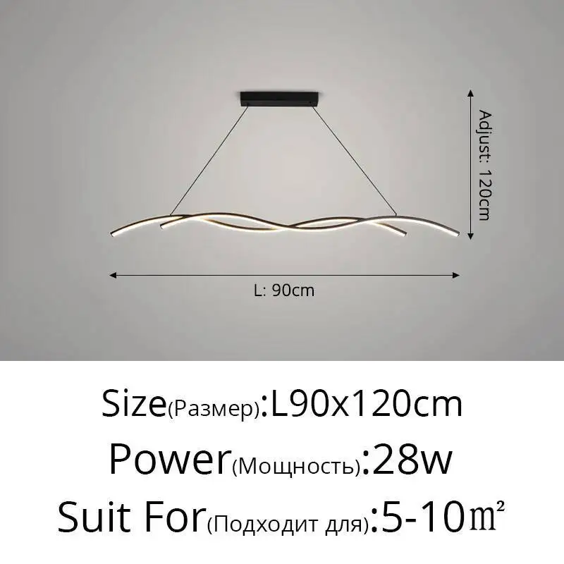 Modernes Minimalistisches LED Pendelleuchte Langgestreckt für Restaurant und Hotel