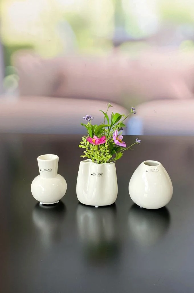 Tischvase Tosca 9cm creme