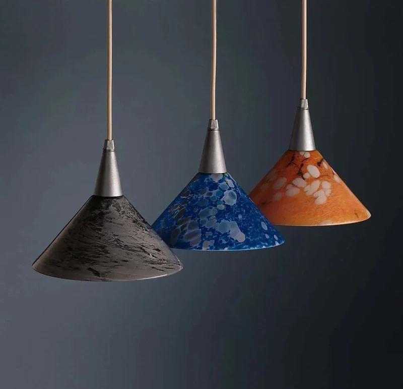 Bruck Lampenglas Ersatzglas – handbemalter Glas-Lampenschirm in Orange Perlmutt