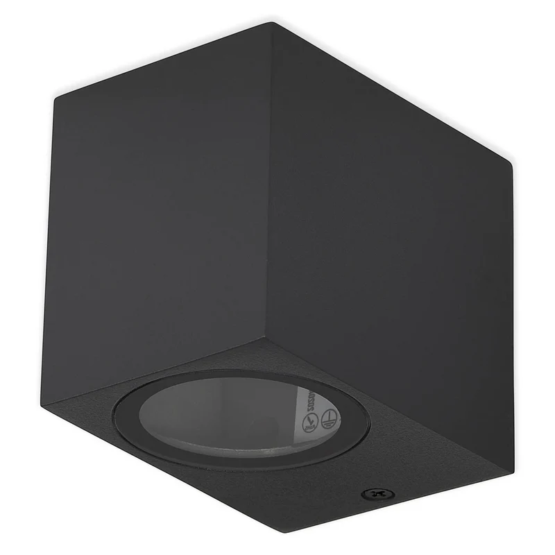 LED Außen-Wandleuchte eckig anthrazit 1-9W IP44 Wandbeleuchtung Außenlampe 230V