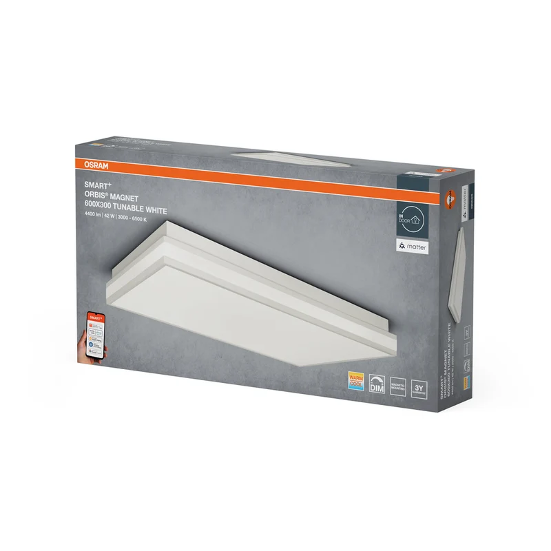 OSRAM Matter SMART+ ORBIS MAGNET LED Deckenleuchte 60x30cm Tunable Weiß 42W / 3000-6500K weiß