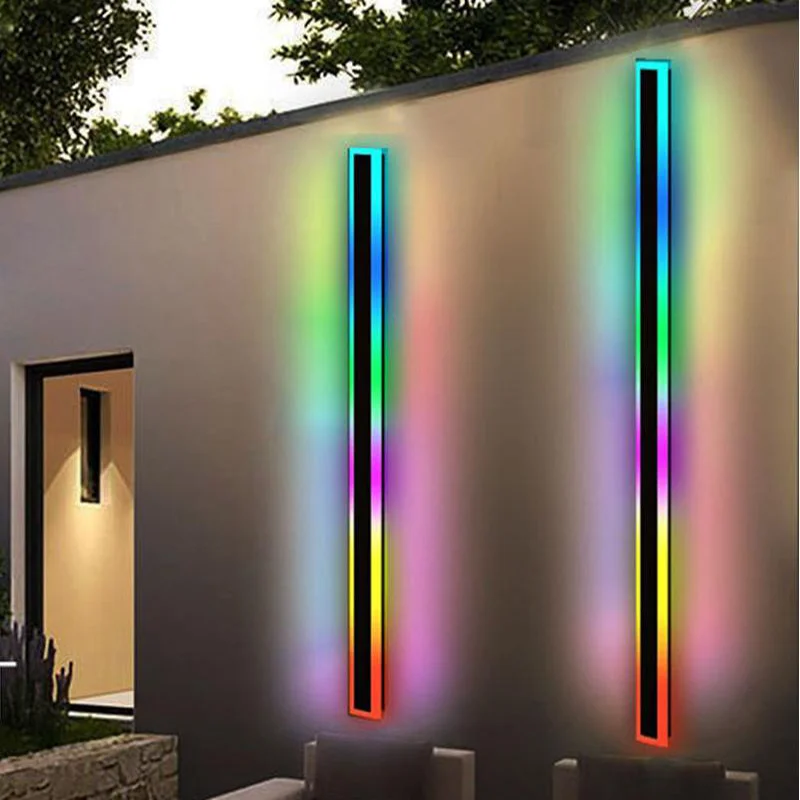 Moderne RGB LED Wandleuchte mit Fernbedienung für Innen und Außen