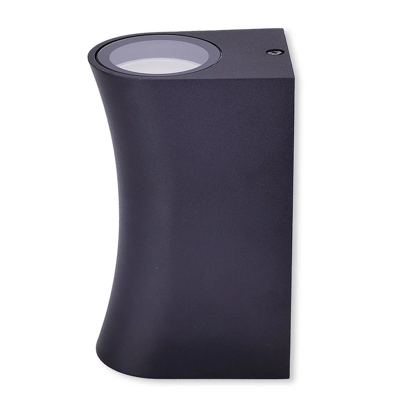 Wandleuchte Außen-Leuchte abgerundet Außenlampe IP44 Aluminium 2x GU10