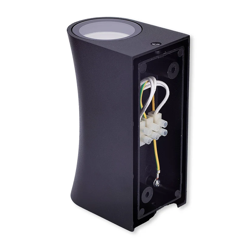 Wandleuchte Außen-Leuchte abgerundet Außenlampe IP44 Aluminium 2x GU10