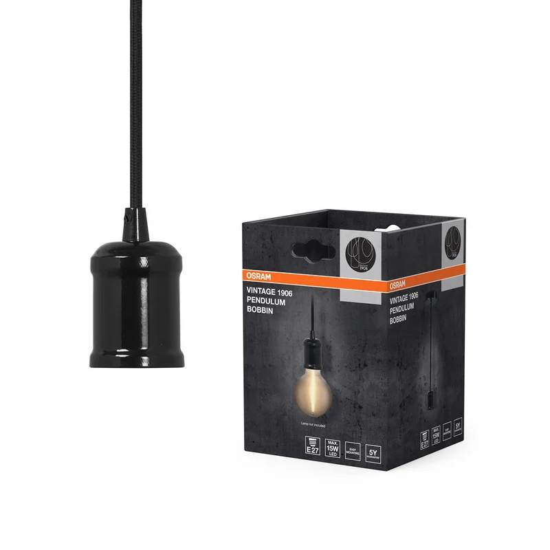 OSRAM Vintage 1906® Pendelleuchte BOBBIN E27, schwarz