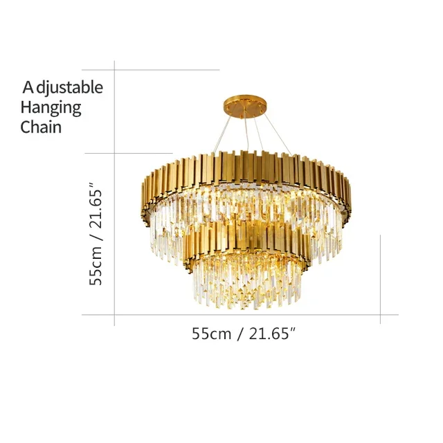 Moderner Gold Schwarz Kristall Kronleuchter Exklusiv für Luxushotel und Wohnzimmer