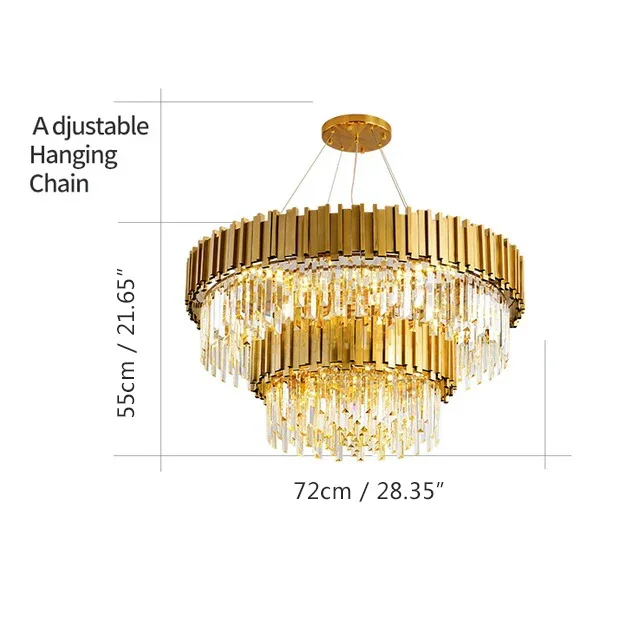 Moderner Gold Schwarz Kristall Kronleuchter Exklusiv für Luxushotel und Wohnzimmer