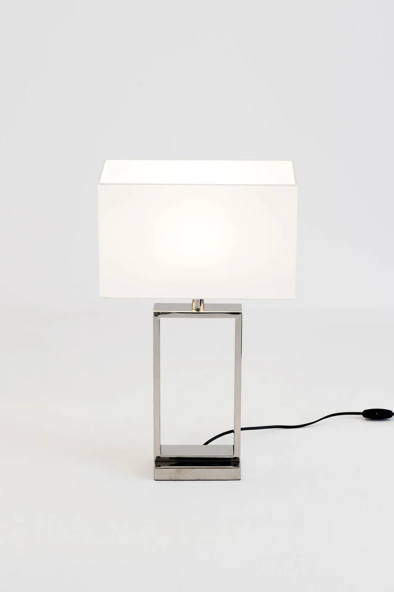 Tischlampe Sprazzo Seidenstruktur mit Schirm Rechteckig